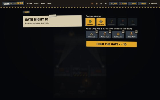 The briefing before a gate night with abilities and power-ups