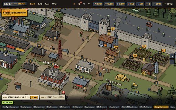 A late-game camp with every building raised